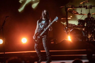 Detroit, Michigan, ABD - 03.05.2019: Özel konuk Three Days Grace ile Little Caesar 's Arena' da canlı performans