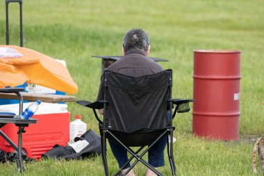 Harrison Township, Michigan, ABD - 30 Mayıs 2020: Covid-19 sırasında Michigan Metro Parkı etkinliği, Corona Virüsü.