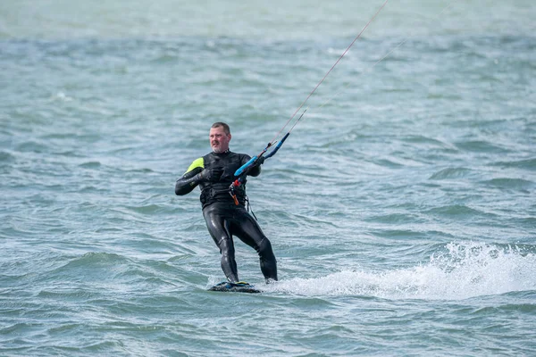 Kite Boarder Man Practice Ocean Water Estados Unidos 2020 Michigan — Foto de Stock