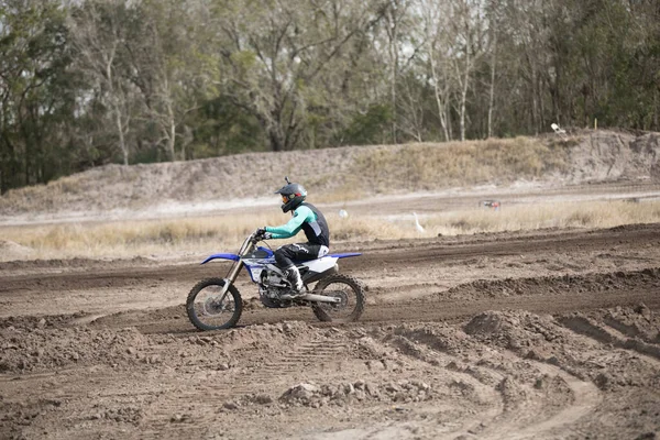 Orlando Florida Usa 2018 Motocross Fahrer Üben Einem Sonnigen Tag — Stockfoto