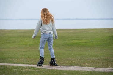 Harrison Township, Michigan, ABD - 24 Nisan 2020: Covid-19 Corona Virüsü sırasında Michigan Metro Parkı etkinliği.