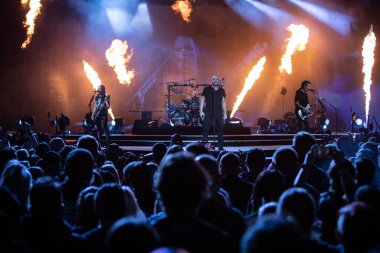 Detroit, Michigan, ABD - 03.05.2019: Özel konuk Three Days Grace ile Little Caesar 's Arena' da canlı performans