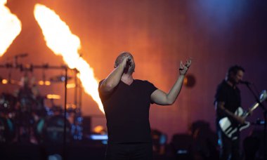 Detroit, Michigan, ABD - 03.05.2019: Özel konuk Three Days Grace ile Little Caesar 's Arena' da canlı performans