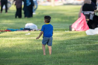 Corona Virüsü Covid 19 salgını sırasında Michigan Metro Park etkinliği.