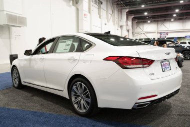 Novi, Michigan, ABD - 01.04.2020: Güneydoğu Michigan Otomobil Fuarı ve 2020 otomobil ve kamyonun tamamı.