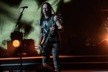 Detroit, Michigan, ABD - 03.05.2019: Özel konuk Three Days Grace ile Little Caesar 's Arena' da canlı performans
