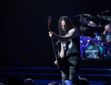 Detroit, Michigan, ABD - 03.05.2019: Özel konuk Three Days Grace ile Little Caesar 's Arena' da canlı performans