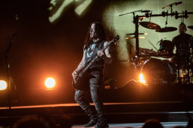 Detroit, Michigan, ABD - 03.05.2019: Özel konuk Three Days Grace ile Little Caesar 's Arena' da canlı performans