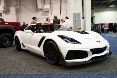 Novi, Michigan, ABD - 01.04.2020: Güneydoğu Michigan Otomobil Fuarı ve 2020 otomobil ve kamyonun tamamı.