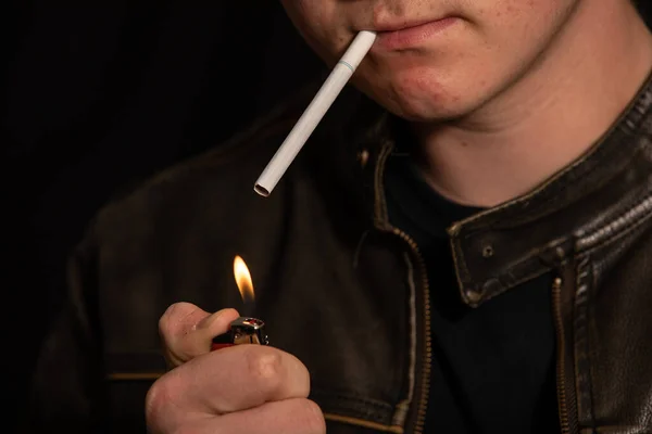 Man Holding Candle His Hand — Stock Photo, Image