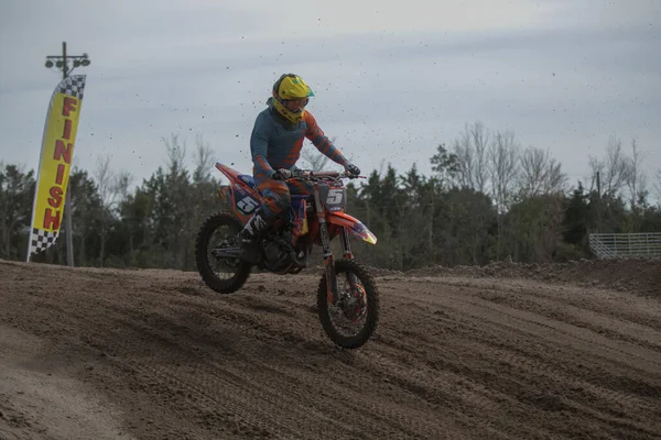 Orlando Florida Estados Unidos 2018 Motocross Riders Practican Trucos Habilidades — Foto de Stock