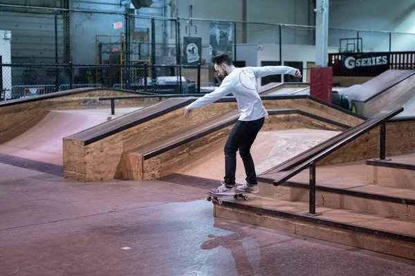 Royal Oak Michigan Usa 2020 Bikers Skaters Practice Tricks Modern — Stock Photo, Image