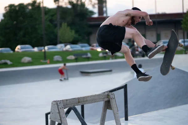 Detroit Michigan Usa 2019 Skaters Skate Park Στο Detroit — Φωτογραφία Αρχείου