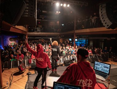 Pontiac, Michigan, ABD: 12.07.2018, REDD The Crofoot konser salonunda Twiztmas 'ta sahne alıyor.