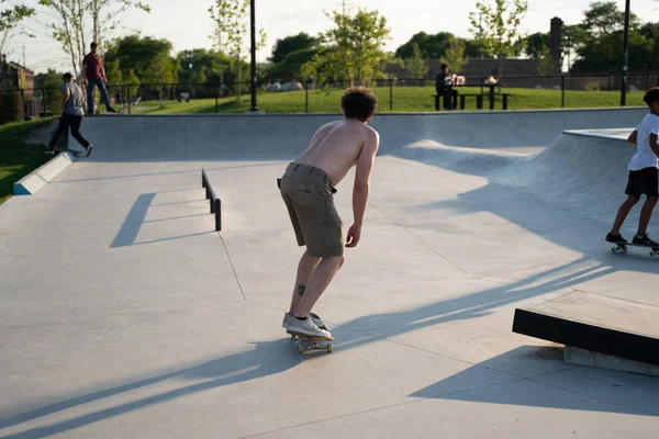 Detroit Michigan Usa 2020 Εξάσκηση Skate Park Κατά Διάρκεια Του — Φωτογραφία Αρχείου