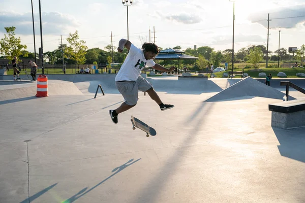 Detroit Michigan États Unis 2020 Des Patineurs Des Motards Entraînent — Photo