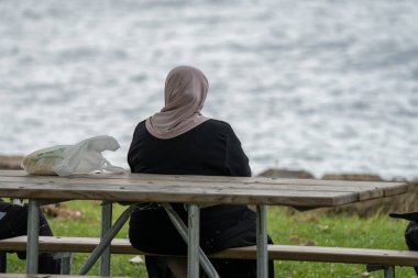 Harrison Township, Michigan / ABD - 1 Ağustos 2020: Corona Virüsü sırasında Michigan Metro Parkı etkinliği