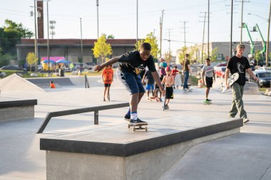 Detroit, Michigan, ABD 'de paten antrenmanı, 11 Ağustos 2020