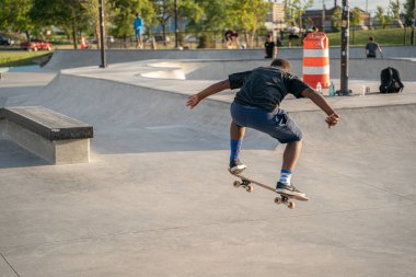 Detroit, Michigan, ABD 'de paten antrenmanı, 11 Ağustos 2020