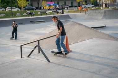 Detroit, Michigan, ABD 'de paten antrenmanı, 11 Ağustos 2020