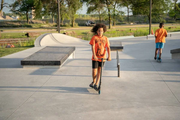 Skaters Practice Detroit Skate Park Michigan August 2020 — 스톡 사진