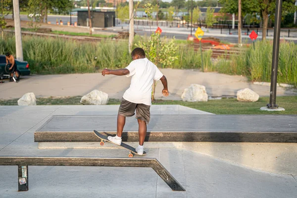 Skaters Practice Detroit Skate Park Michigan Ηπα Αυγούστου 2020 — Φωτογραφία Αρχείου
