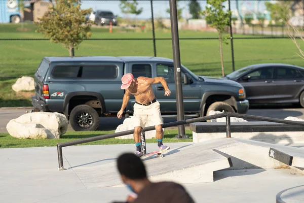 Detroit Michigan Usa 2020 Εξάσκηση Skatepark Κατά Διάρκεια Του Corona — Φωτογραφία Αρχείου