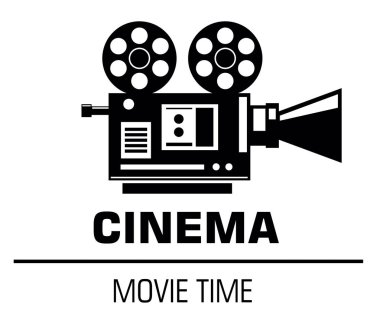 Beyaz arka plan üzerinde film zaman logo 