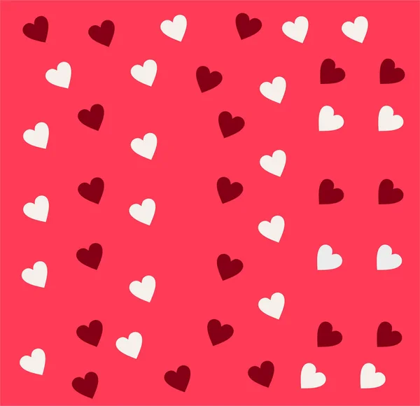 Simple Hearts Seamless Vector Pattern Valentines Day Pink Background — Stock Photo, Image