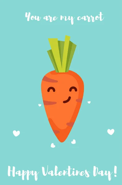 Biglietto San Valentino Con Carota Cartonata — Foto Stock