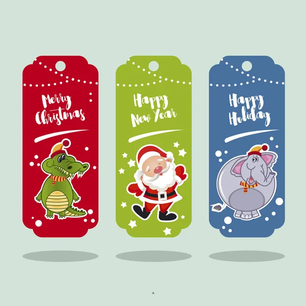 Noel ve yılbaşı tebrik kartları kümesi 