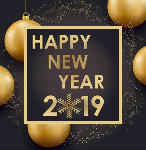 Altın top ile 2019 yılbaşı için yaratıcı kartpostal