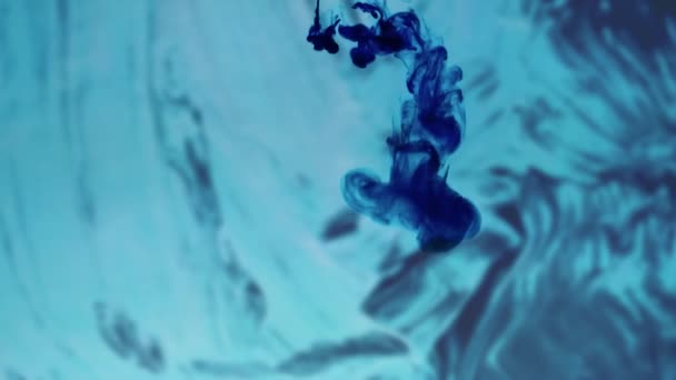 Encre Bleu Foncé Nuage Fractal Mouvement Contexte Abstrait — Video