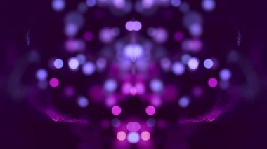 Mor bokeh parçacıkları. Hareket eden yıldız tozu. Soyut görüntüler
