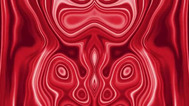 Líquido Móvil Abstracto Patrones Fractales Fondo Rojo — Vídeos de Stock