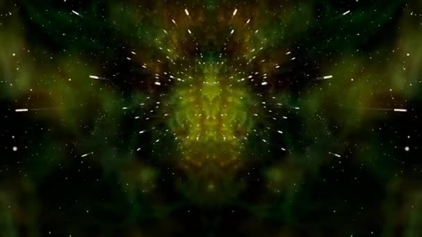 Nebulosa Verde Abstracta Polvo Estrellas Fondo Galáctico — Vídeo de stock