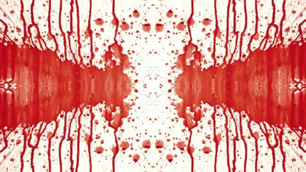 Ροή Αίματος Λευκό Φόντο Κινούμενα Κόκκινα Μοτίβα — Αρχείο Βίντεο