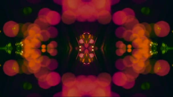 Caleidoscopio Multicolor Sobre Fondo Negro Imágenes Vídeo Abstractas — Vídeo de stock
