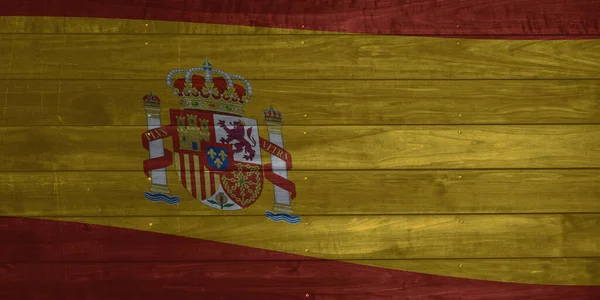 Флаг Испании Деревянные Доски Фоновая Текстура — стоковое фото