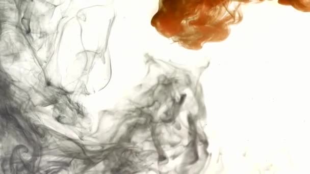 Humo Movimiento Abstracto Nube Tinta Fractal Nubes Naranjas Grises — Vídeo de stock