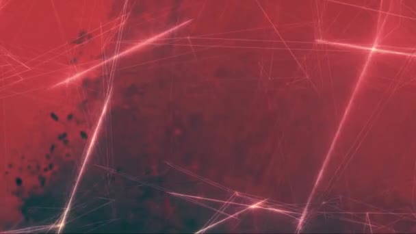 Lignes Lumineuses Fractales Fond Rouge Flou Images Abstraites — Video