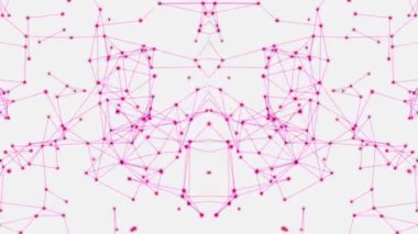 Pembe çizgiler hareket ediyor. İletişim ağları. Gelecekçi beyaz arkaplan