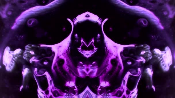 外国流动的液体 抽象模式 紫色霓虹灯 — 图库视频影像