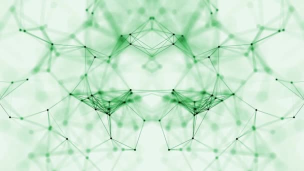 通讯网络 绿线在运动中 未来派的白色背景 — 图库视频影像