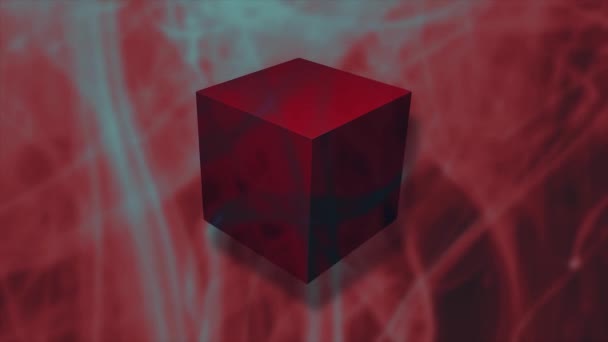 Red Cube Přesouvám Abstraktní Vzory Futuristické Zázemí — Stock video