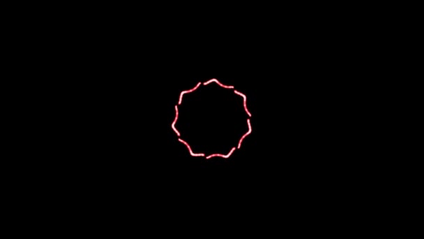 Espiral Móvil Abstracta Patrones Rojos Fondo Negro — Vídeo de stock