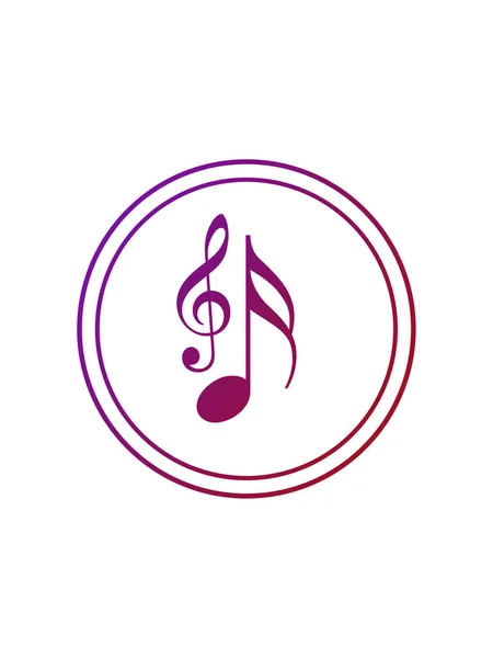 Vereinzelte Musik Ikone Musikalische Noten Kreis Weißer Hintergrund — Stockfoto