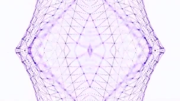紫色的网在运动 连接的线路 白人背景 — 图库视频影像