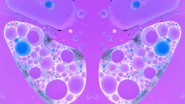 Purple Moving Liquid Bubbles Paint Close Abstract Background — Stock Video