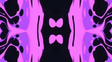 Mor sıvı. Siyah hareketler. Hipnotik kaleydoskop